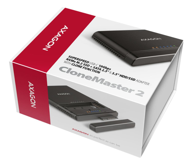 AXAGON Adapter USB-C 10Gbps NVMe M.2 2.5/3.5 SSD&HDD Clone Master 2 ADSA-CC - 1185587 - zdjęcie 4